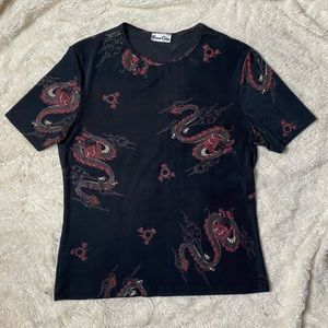 dragon print top